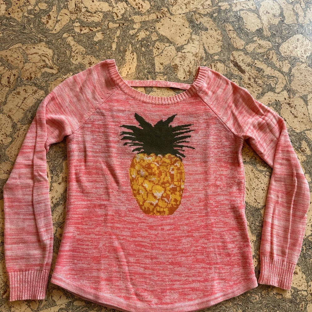 Cooperative Pink Sweater with Pineapple Design